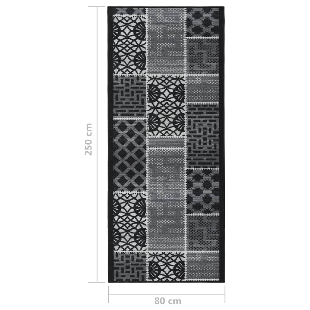 vidaXL Carpet Runner Black 80x250 cm