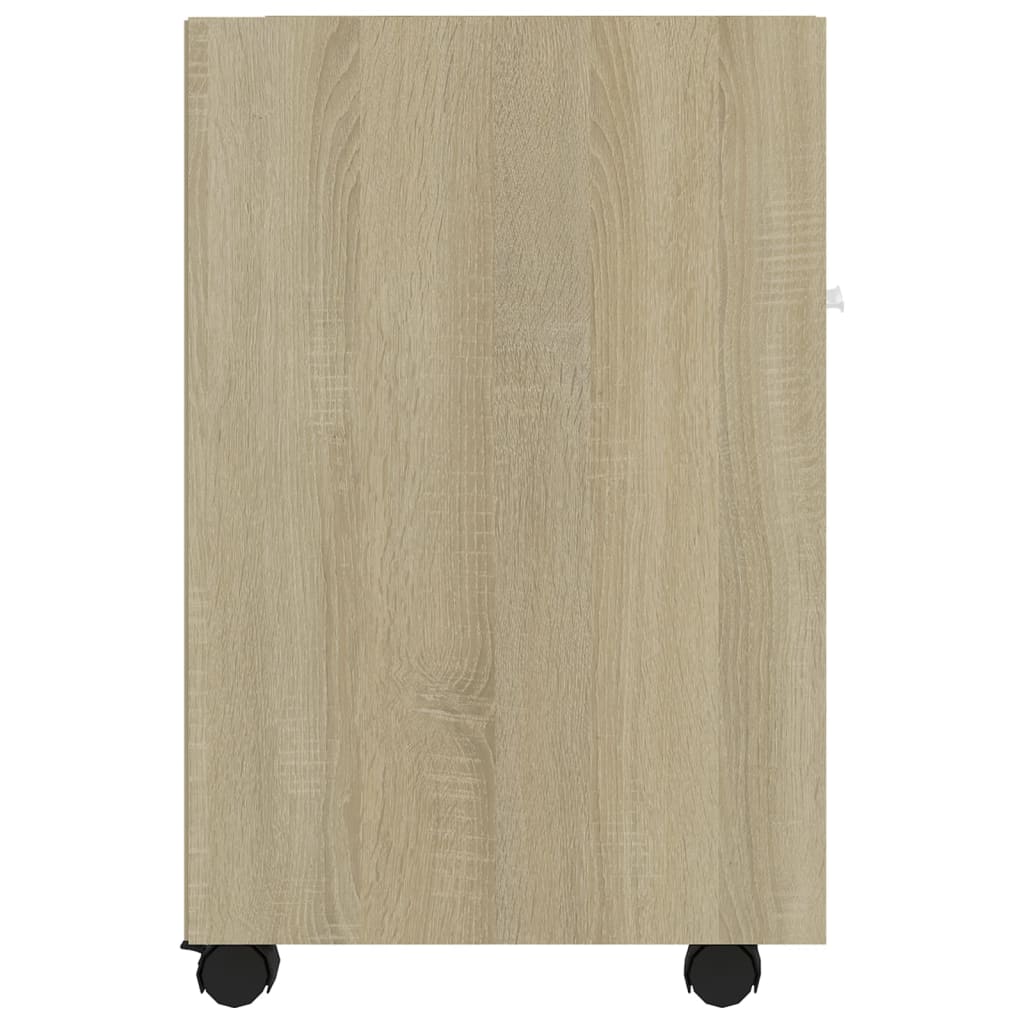 vidaXL Side Cabinet with Wheels Sonoma Oak 33x38x60 cm Engineered Wood
