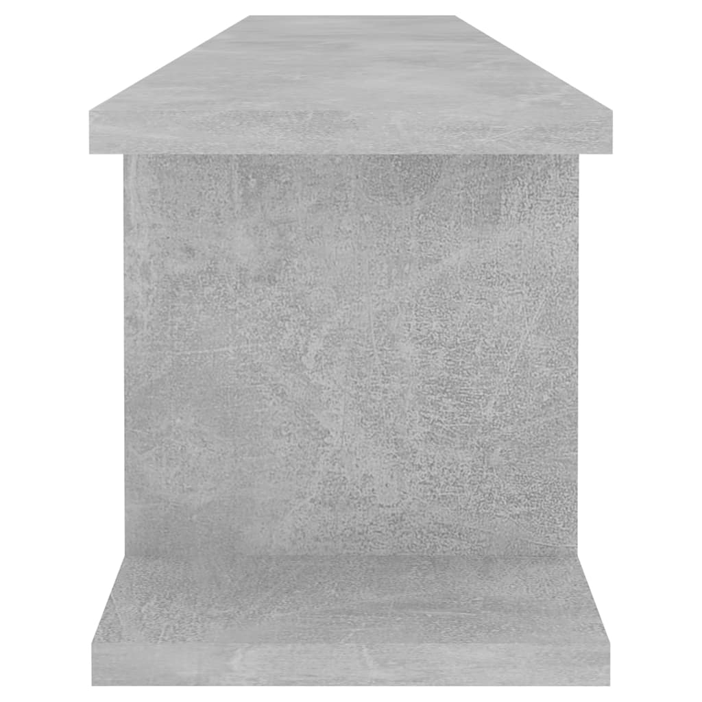 vidaXL Wall Shelf 2 pcs Concrete Grey 105x18x20 cm Engineered Wood