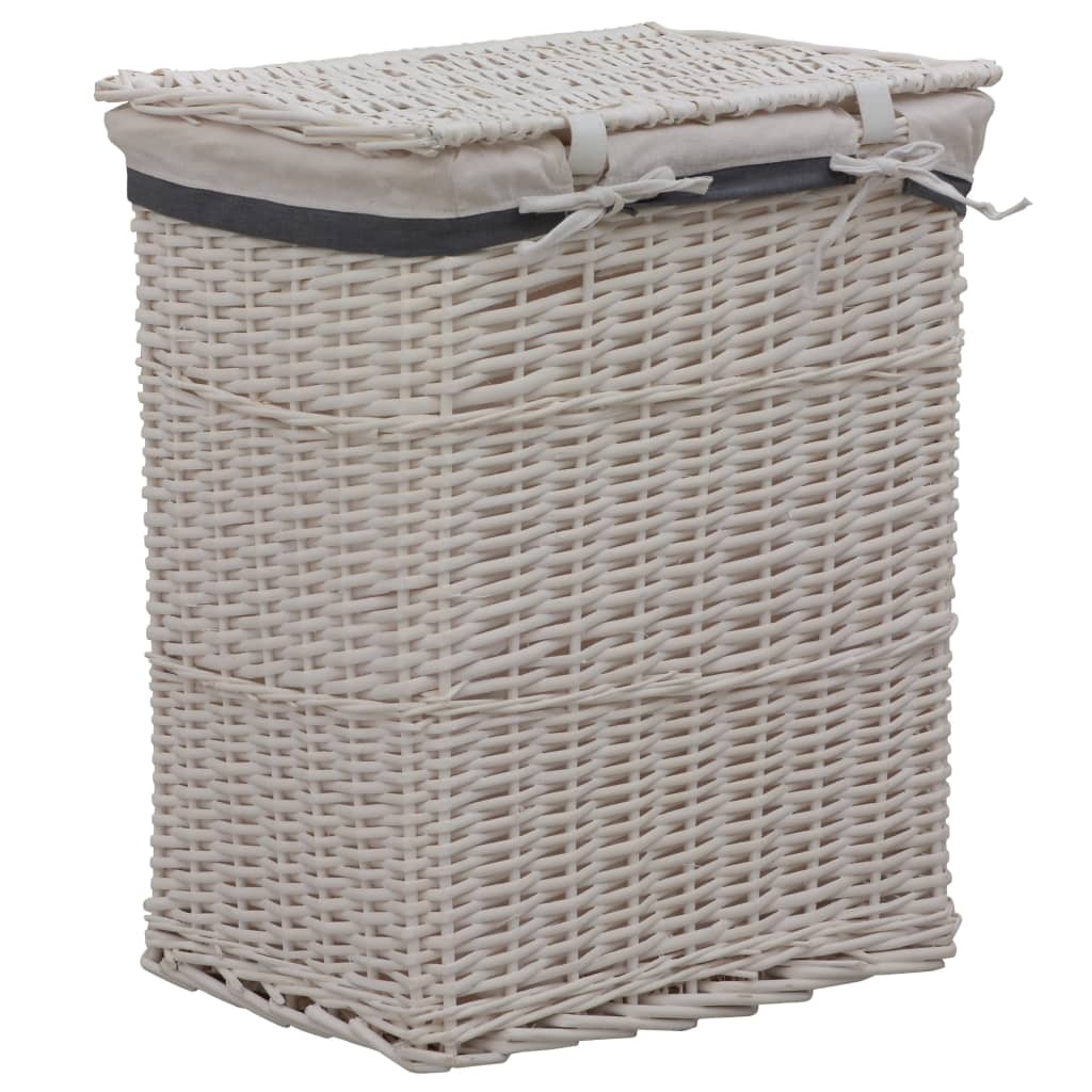 vidaXL Laundry Basket White Willow