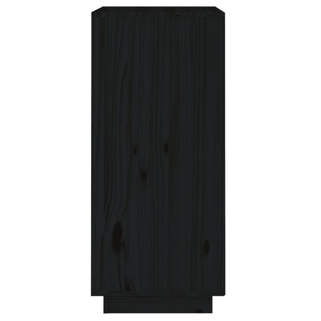 vidaXL Sideboard Black 38x35x80 cm Solid Wood Pine