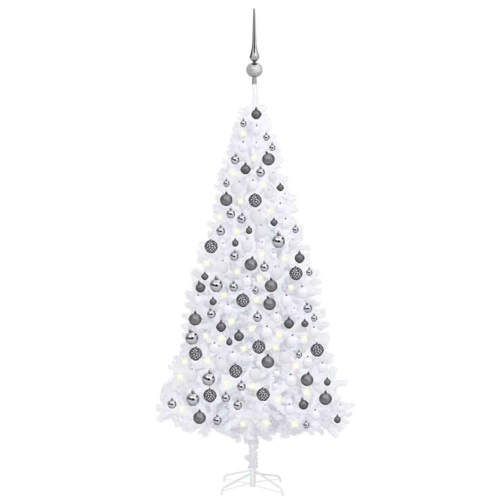 vidaXL Artificial Pre-lit Christmas Tree with Ball Set LEDs 300 cm White