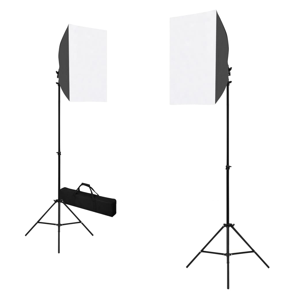 vidaXL Photo Studio Kit with Softbox Lights and Backdrops