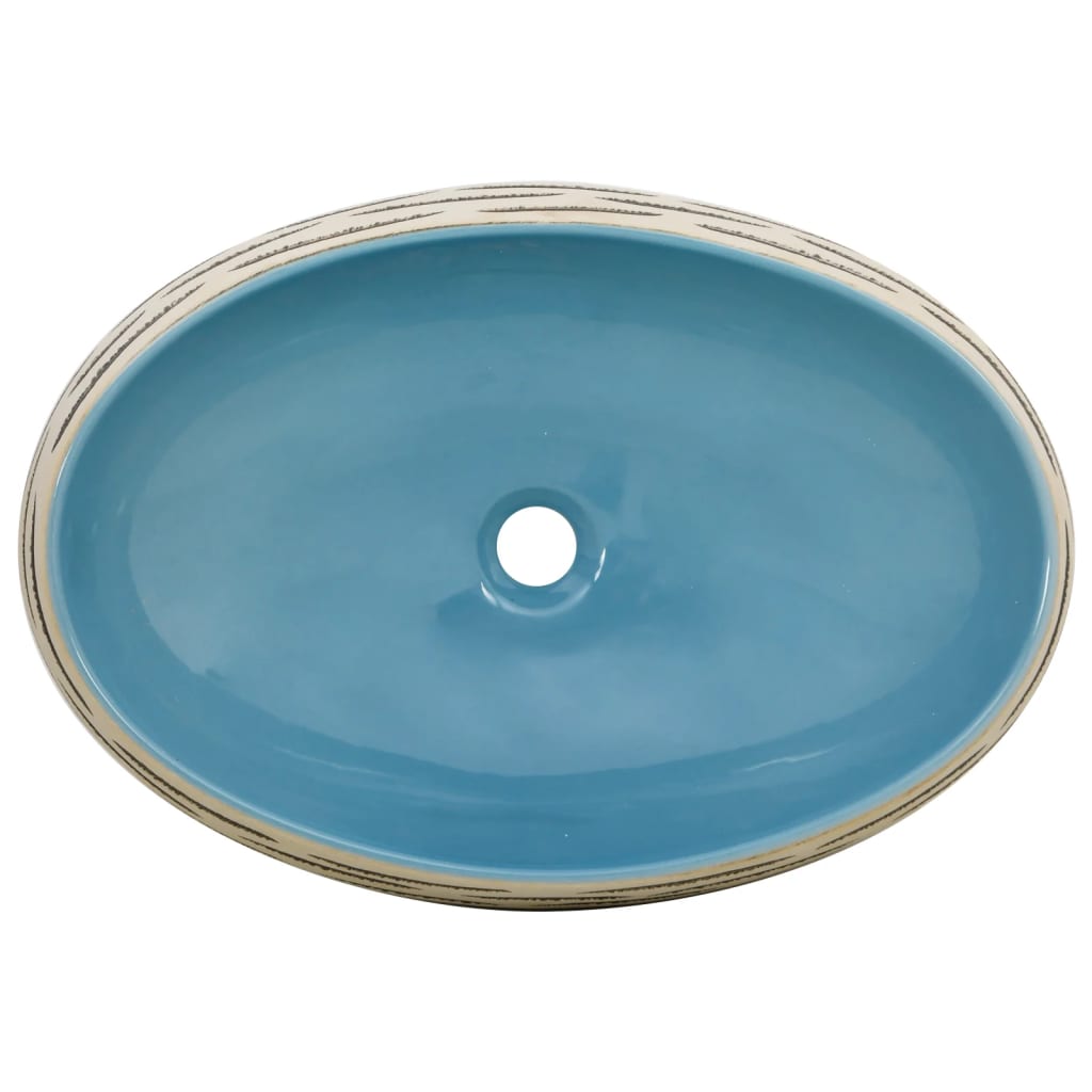 vidaXL Countertop Basin Multicolour Oval 59x40x15 cm Ceramic