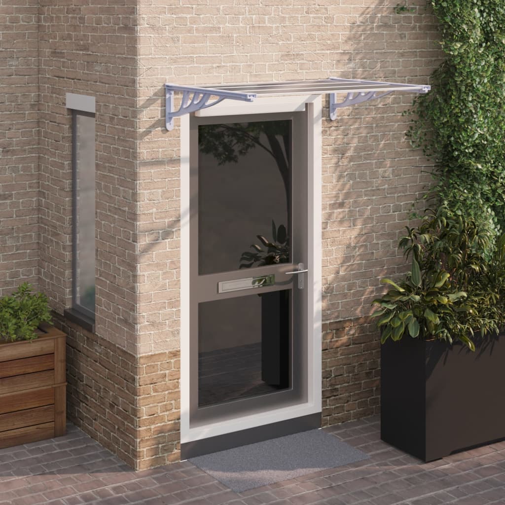 vidaXL Door Canopy Grey and Transparent 122x90 cm Polycarbonate