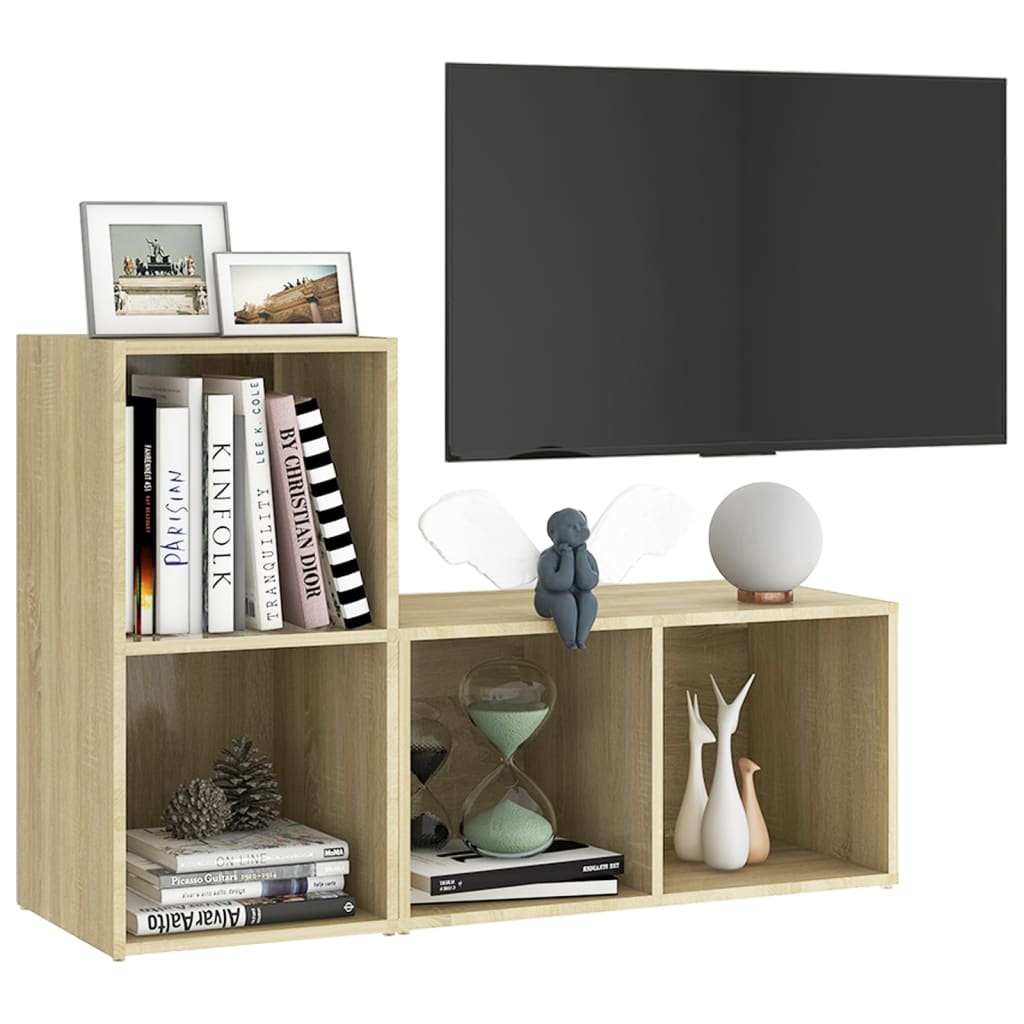 vidaXL TV Cabinets 2 pcs Sonoma Oak 72x35x36.5 cm Engineered Wood