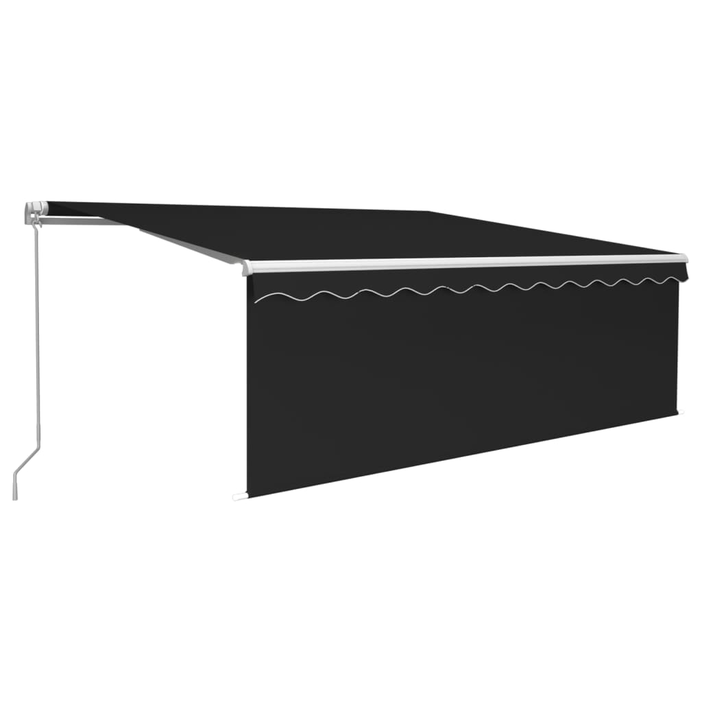 vidaXL Manual Retractable Awning with Blind&LED 4x3m Anthracite