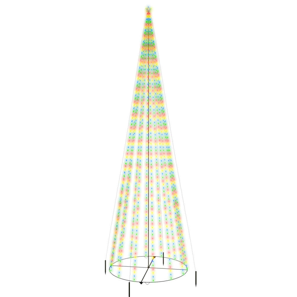 vidaXL Christmas Cone Tree Colourful 1134 LEDs 230x800 cm