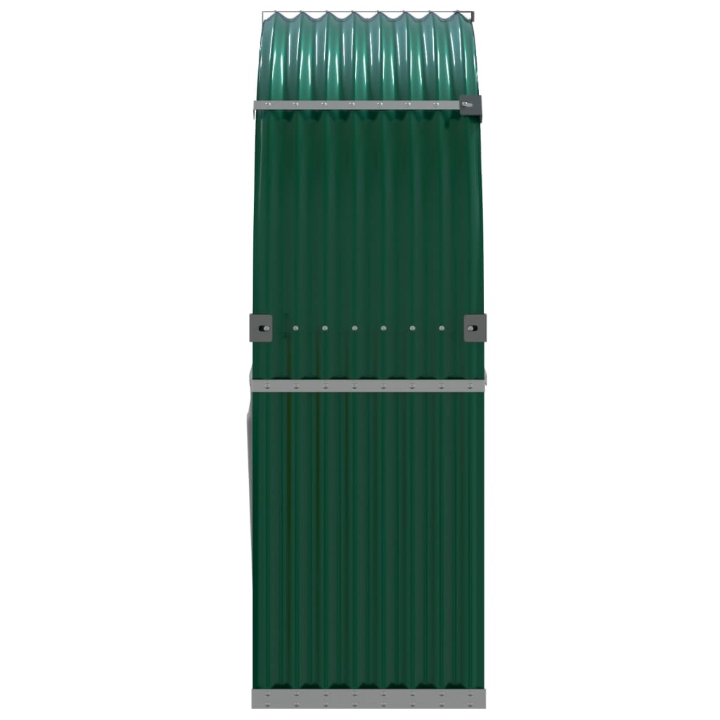 vidaXL Log Holder Green 120x45x140 cm Galvanised Steel