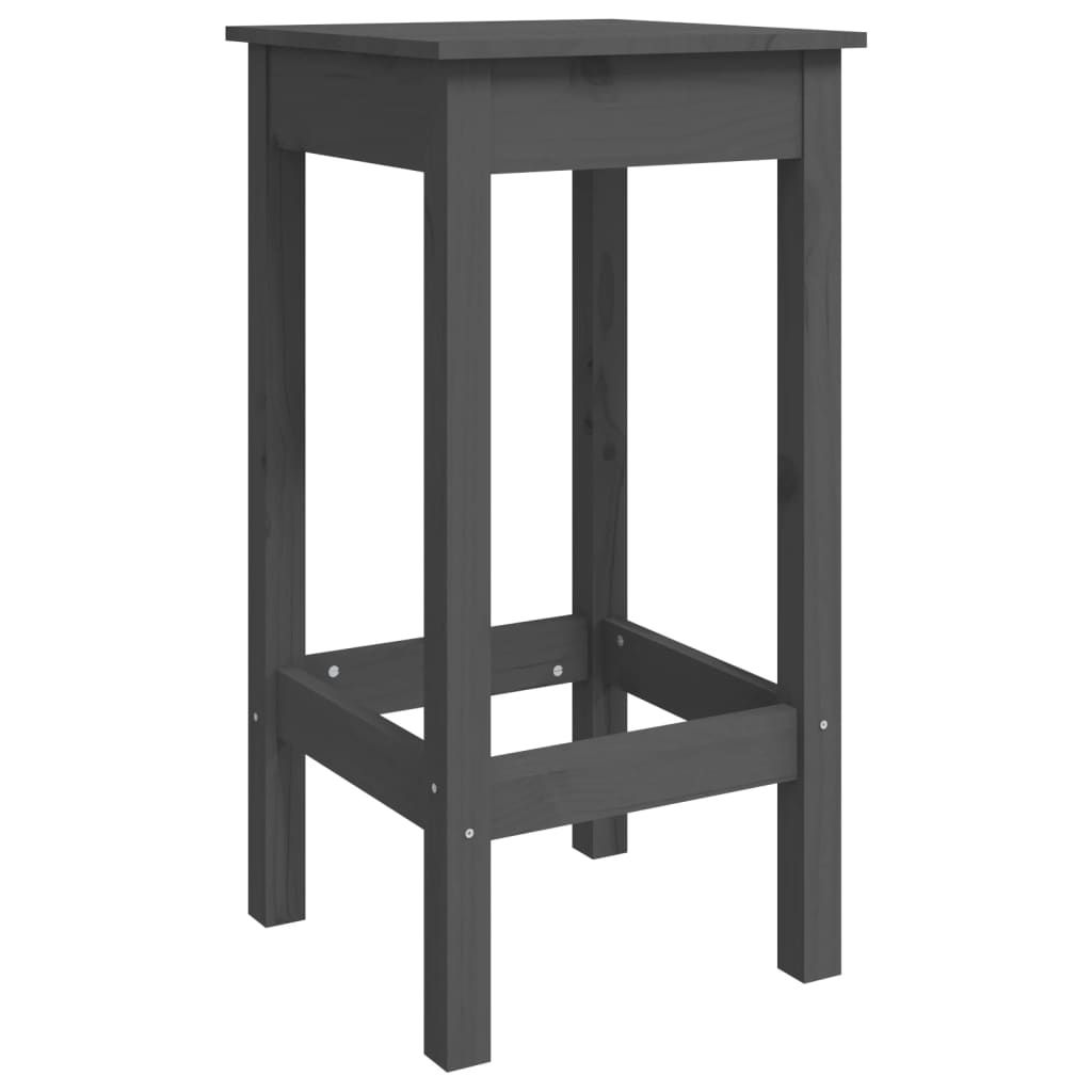 vidaXL Bar Chairs 2 pcs Grey 40x40x78 cm Solid Wood Pine