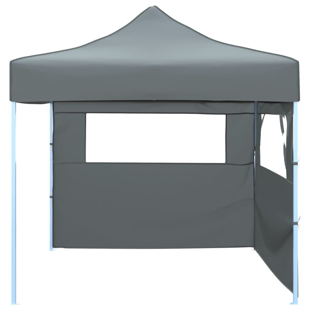 vidaXL Foldable Party Tent Pop-Up with 2 Sidewalls 3x3 m Anthracite