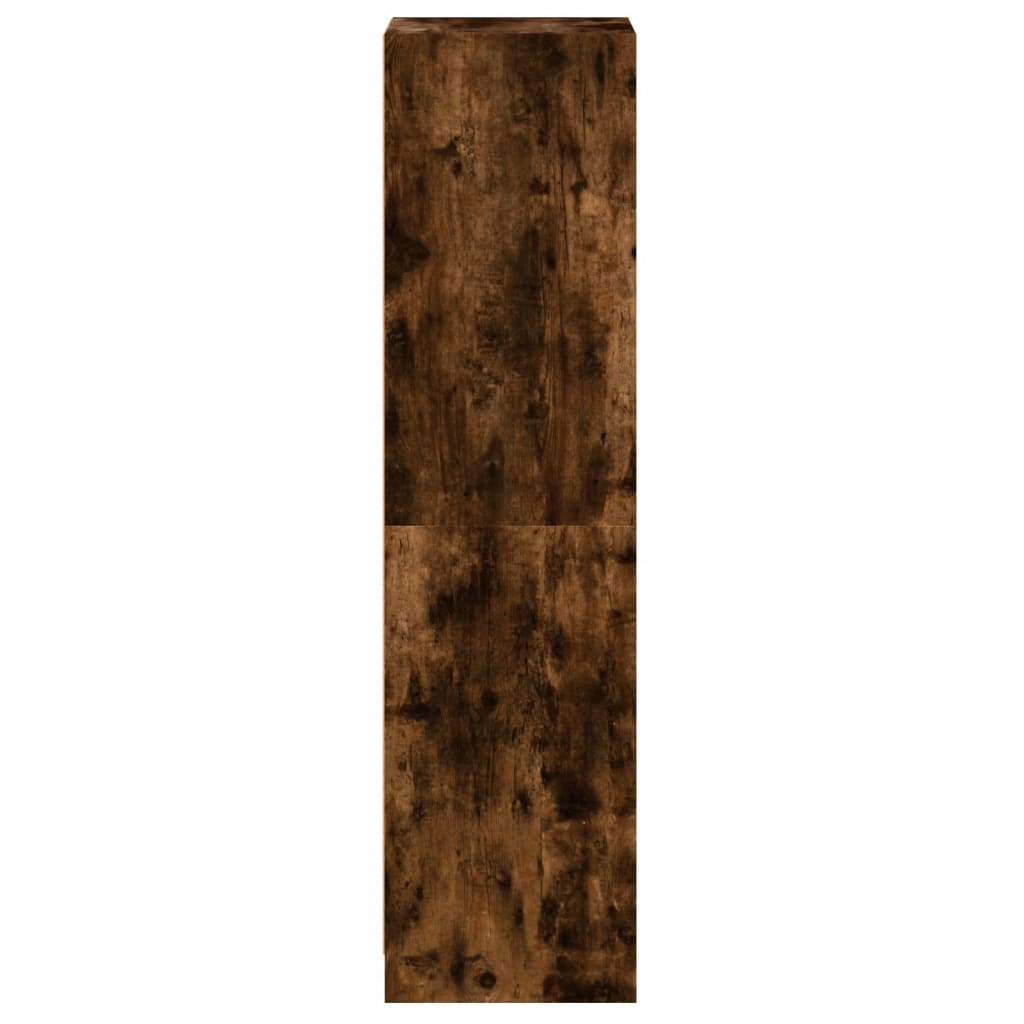 vidaXL Highboard with Glass Door Smoked Oak 35x37x142 cm