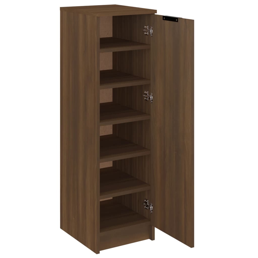 vidaXL Shoe Cabinet Brown Oak 30x35x100 cm Engineered Wood
