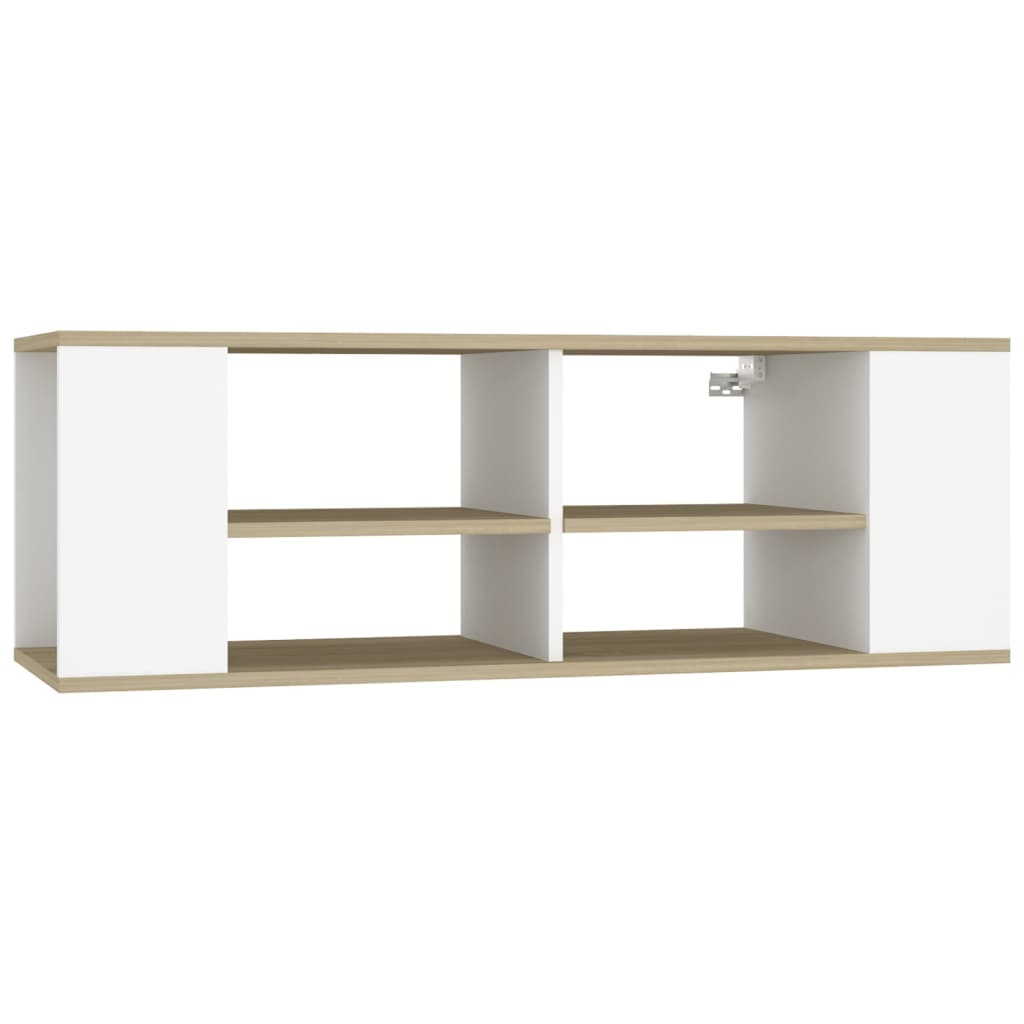 vidaXL Wall-Mounted TV Cabinet White&Sonoma Oak 102x35x35cm Engineered Wood