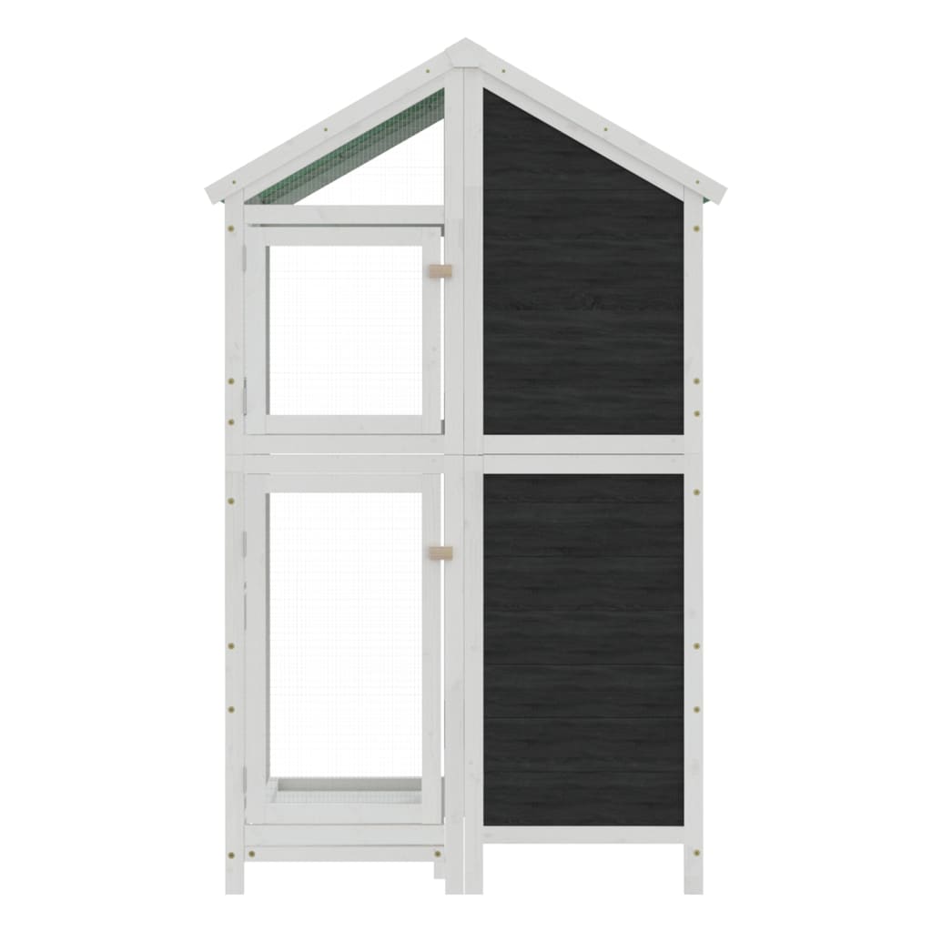 vidaXL Bird House Grey 97x81x152 cm Solid Wood Pine