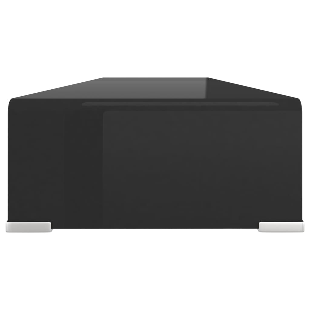 vidaXL TV Stand/Monitor Riser Glass Black 110x30x13 cm