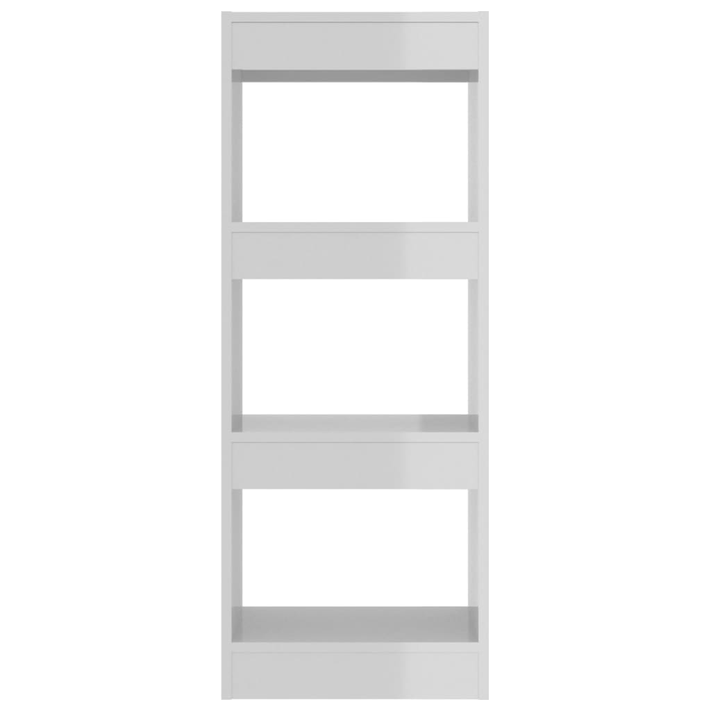vidaXL Book Cabinet/Room Divider High Gloss White 40x30x103 cm Engineered Wood