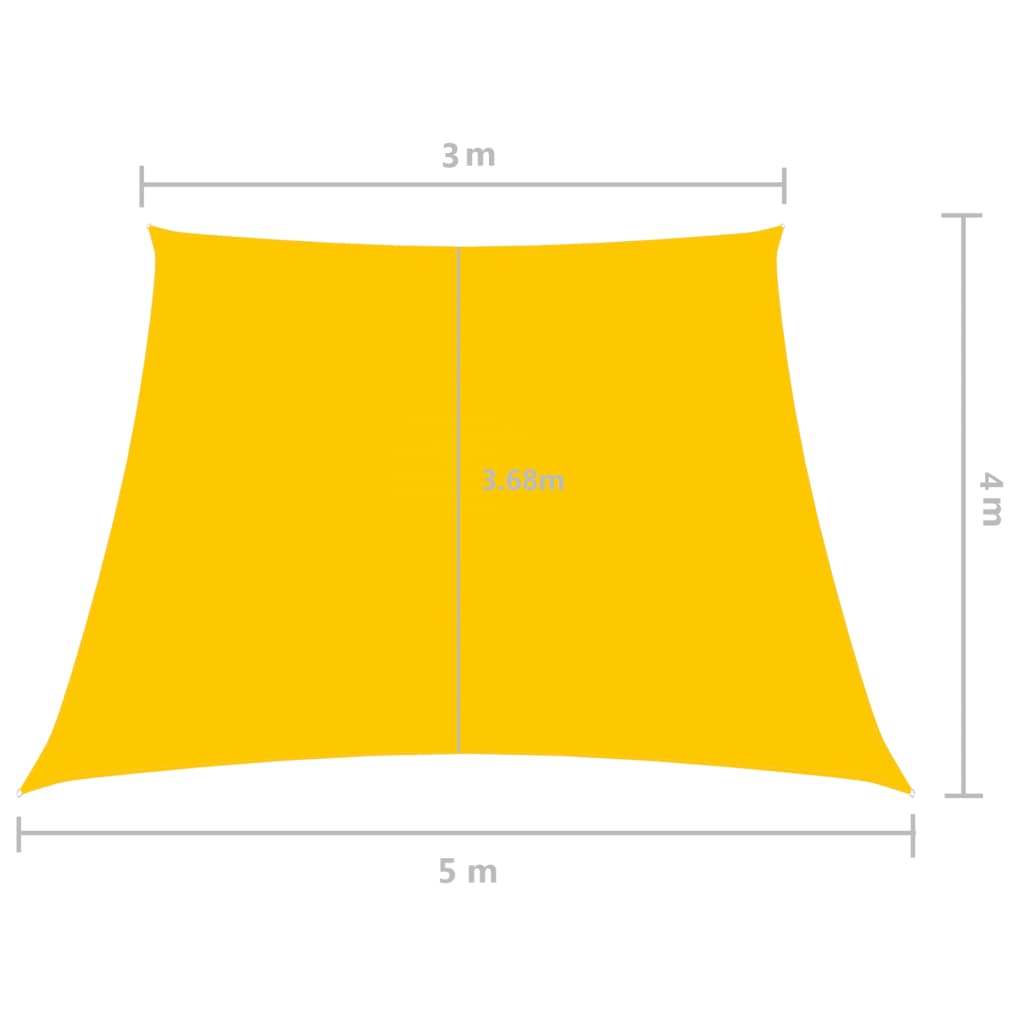 vidaXL Sunshade Sail Oxford Fabric Trapezium 3/5x4 m Yellow