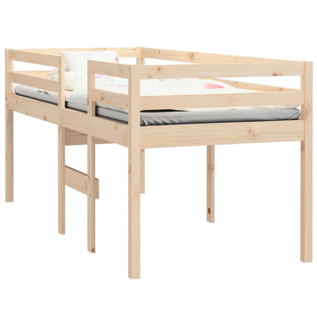 vidaXL High Sleeper Bed 90x190 cm Single Solid Wood Pine