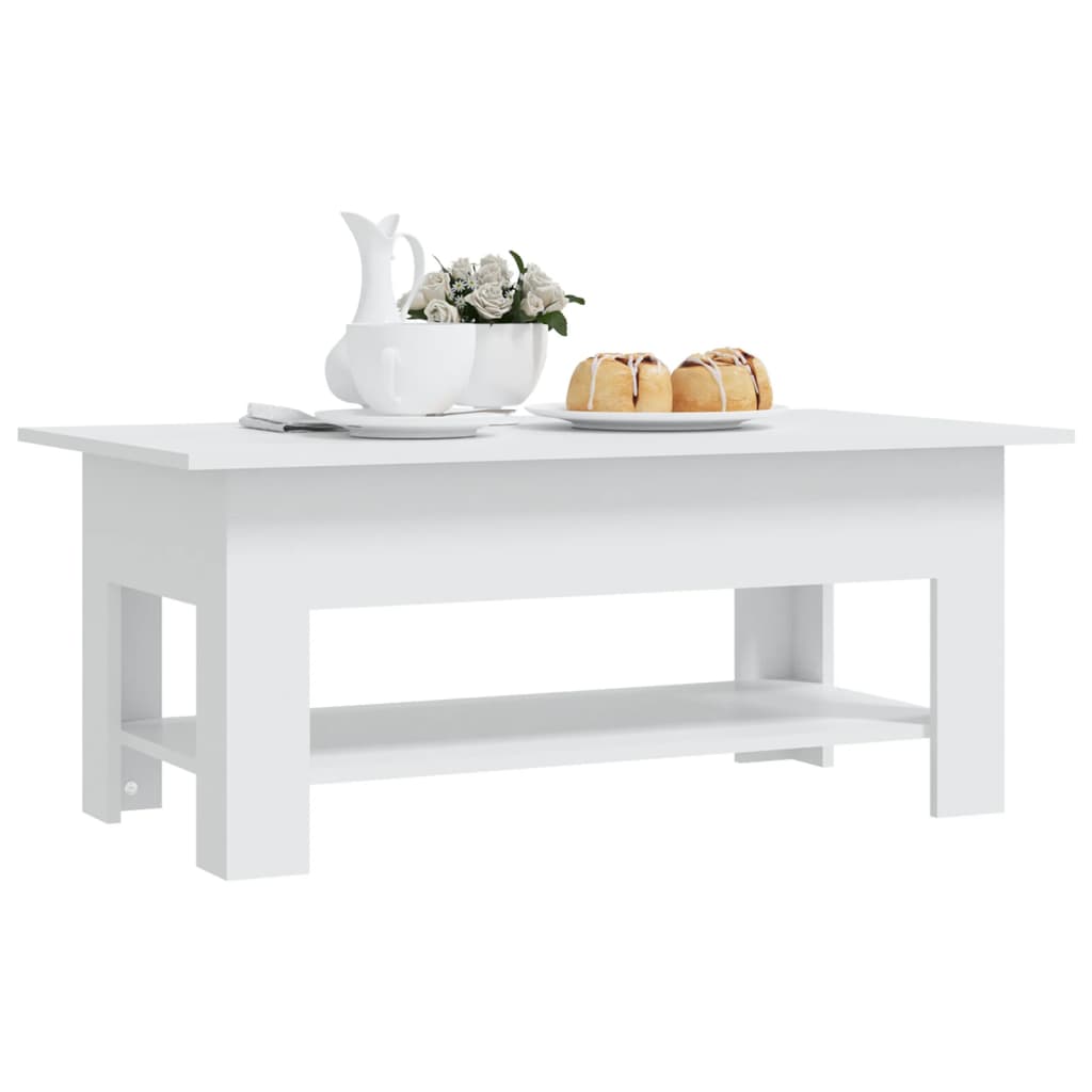 vidaXL Coffee Table White 102x55x42 cm Engineered Wood
