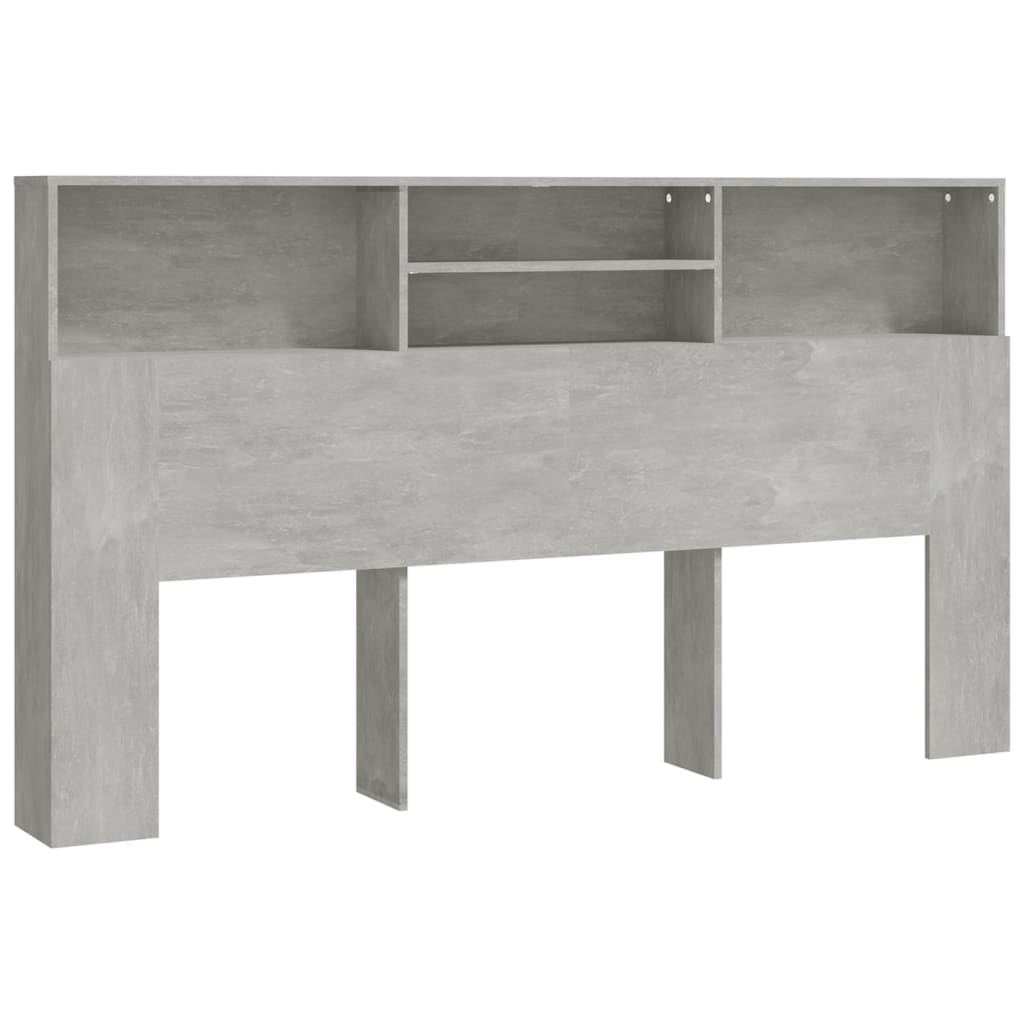 vidaXL Headboard Cabinet Concrete Grey 180x19x103.5 cm