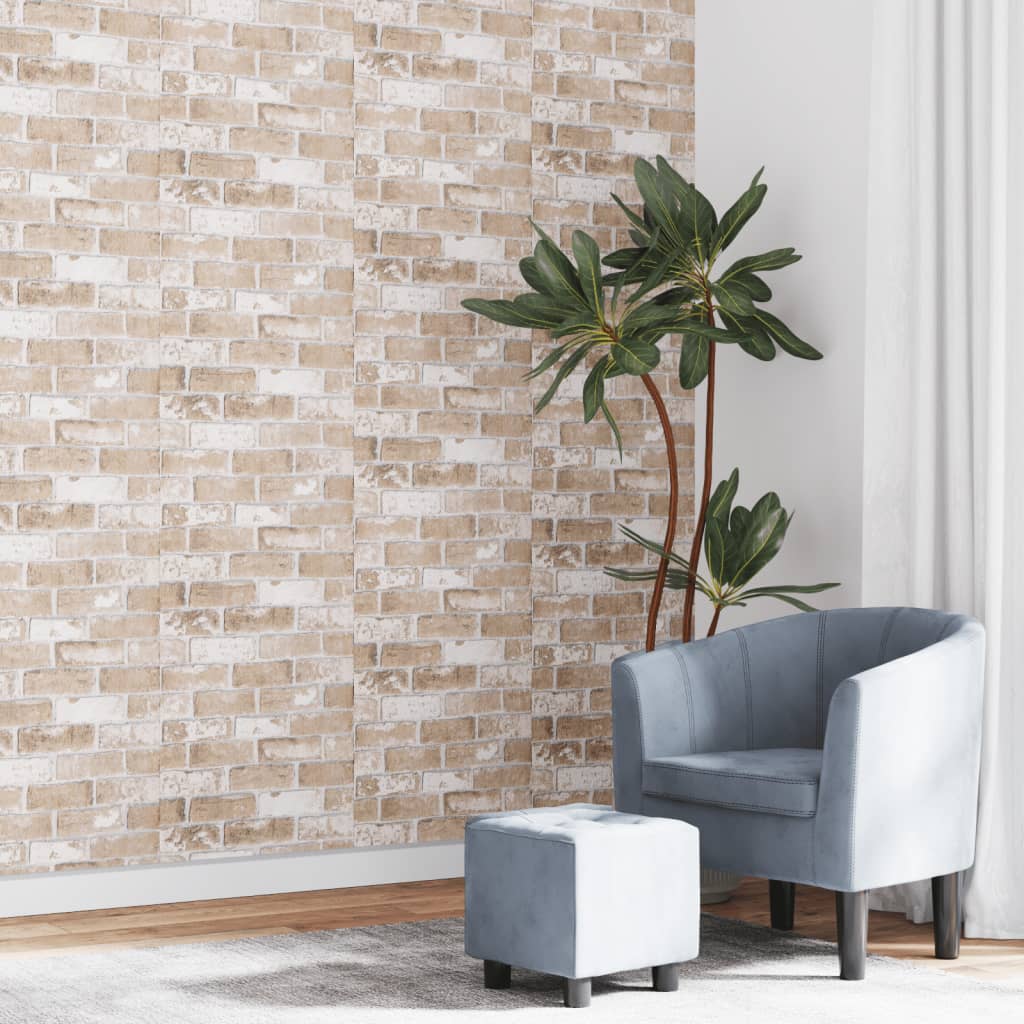 vidaXL Wallpaper 3D Brick Pattern Brown