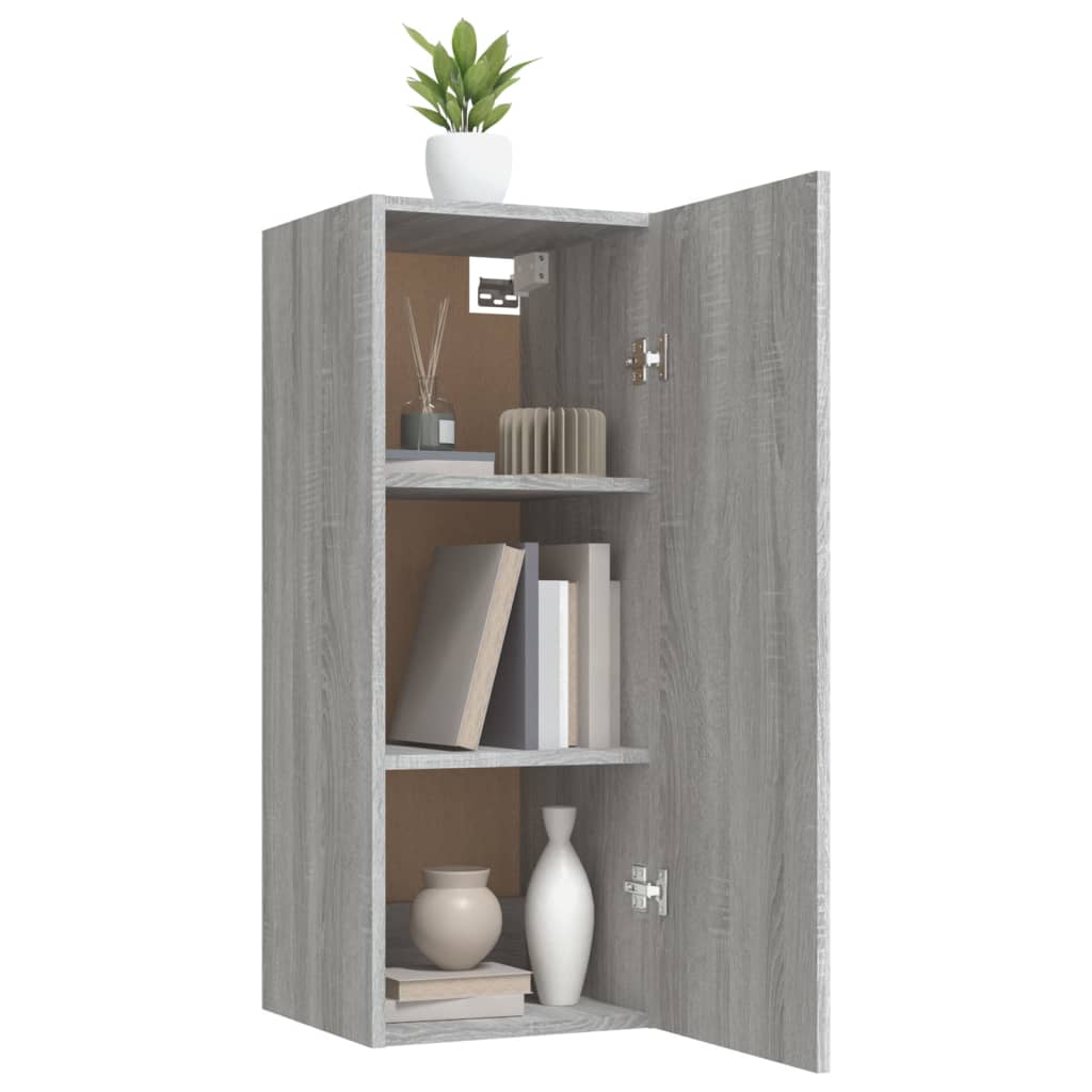 vidaXL Wall Cabinet Grey Sonoma 34.5x34x90 cm Engineered Wood