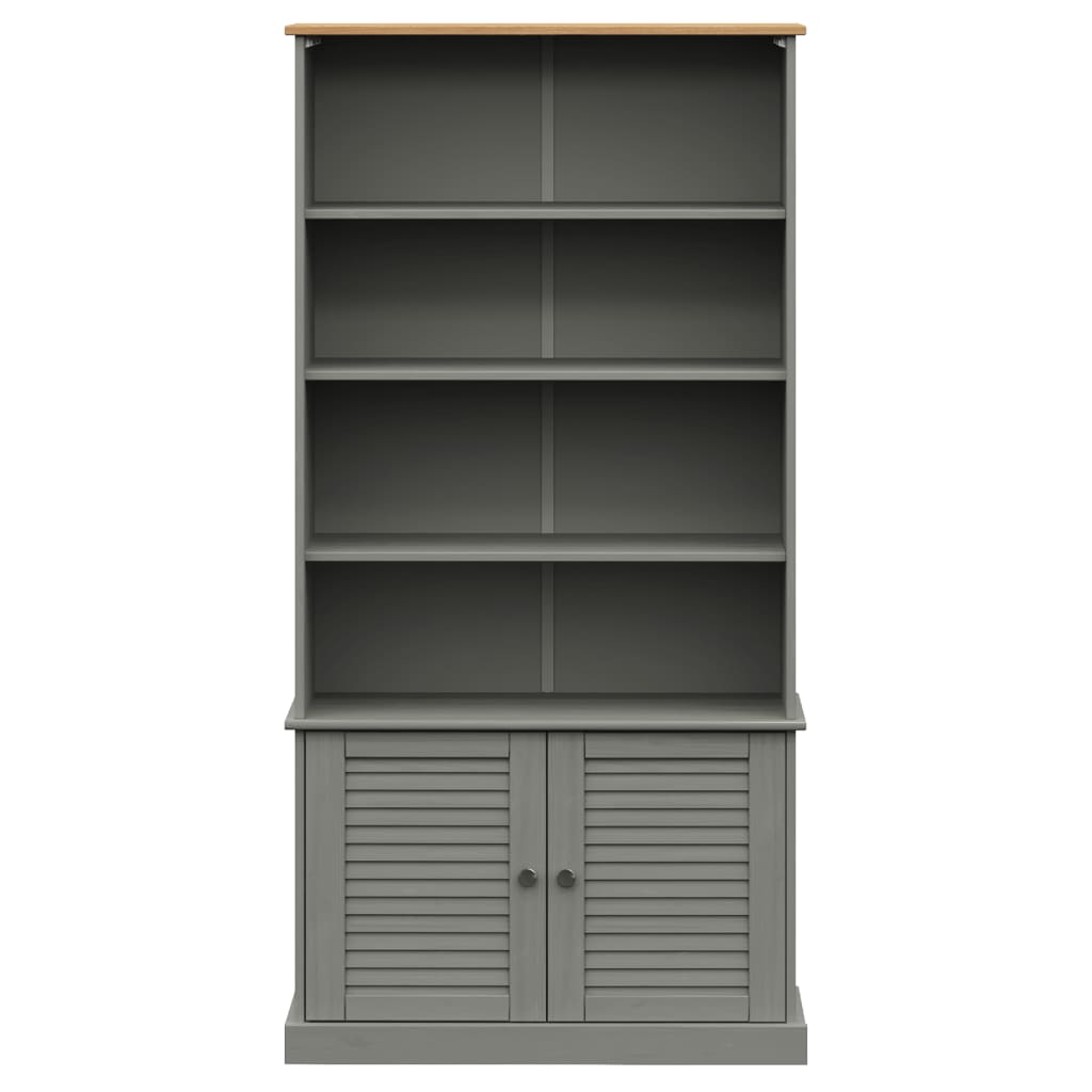 vidaXL Bookcase VIGO Grey 85x35x170 cm Solid Wood Pine
