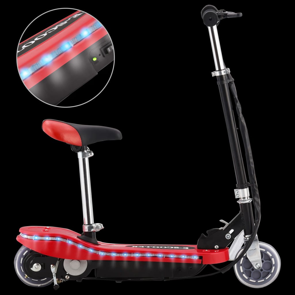 vidaXL Electric Scooter with Seat and LED 120 W Red