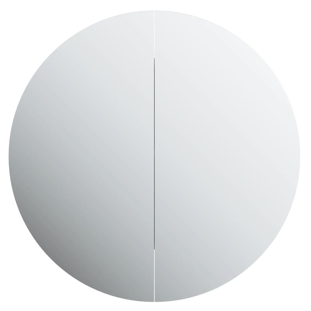vidaXL Bathroom Cabinet with Round Mirror&LED White 54x54x17.5 cm