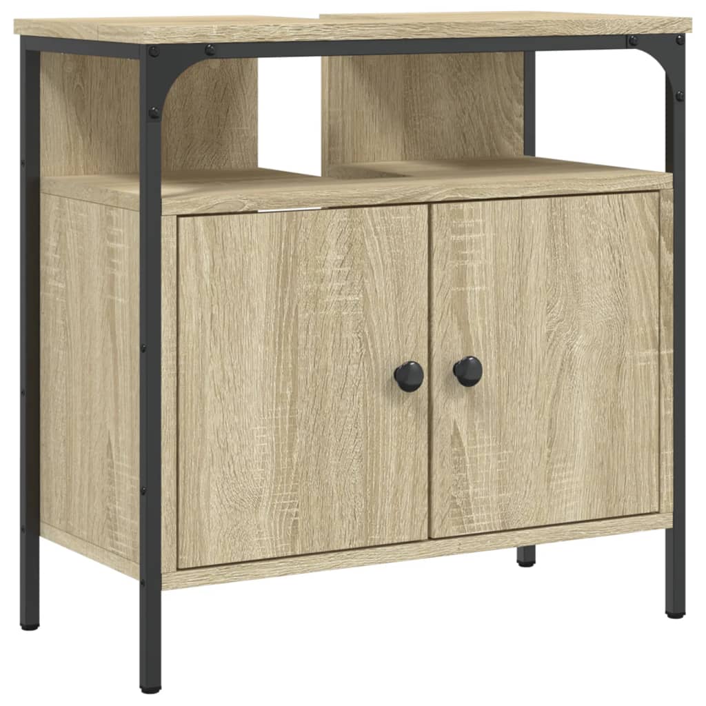 vidaXL Bathroom Sink Cabinet Sonoma Oak 60x30x60 cm Engineered Wood