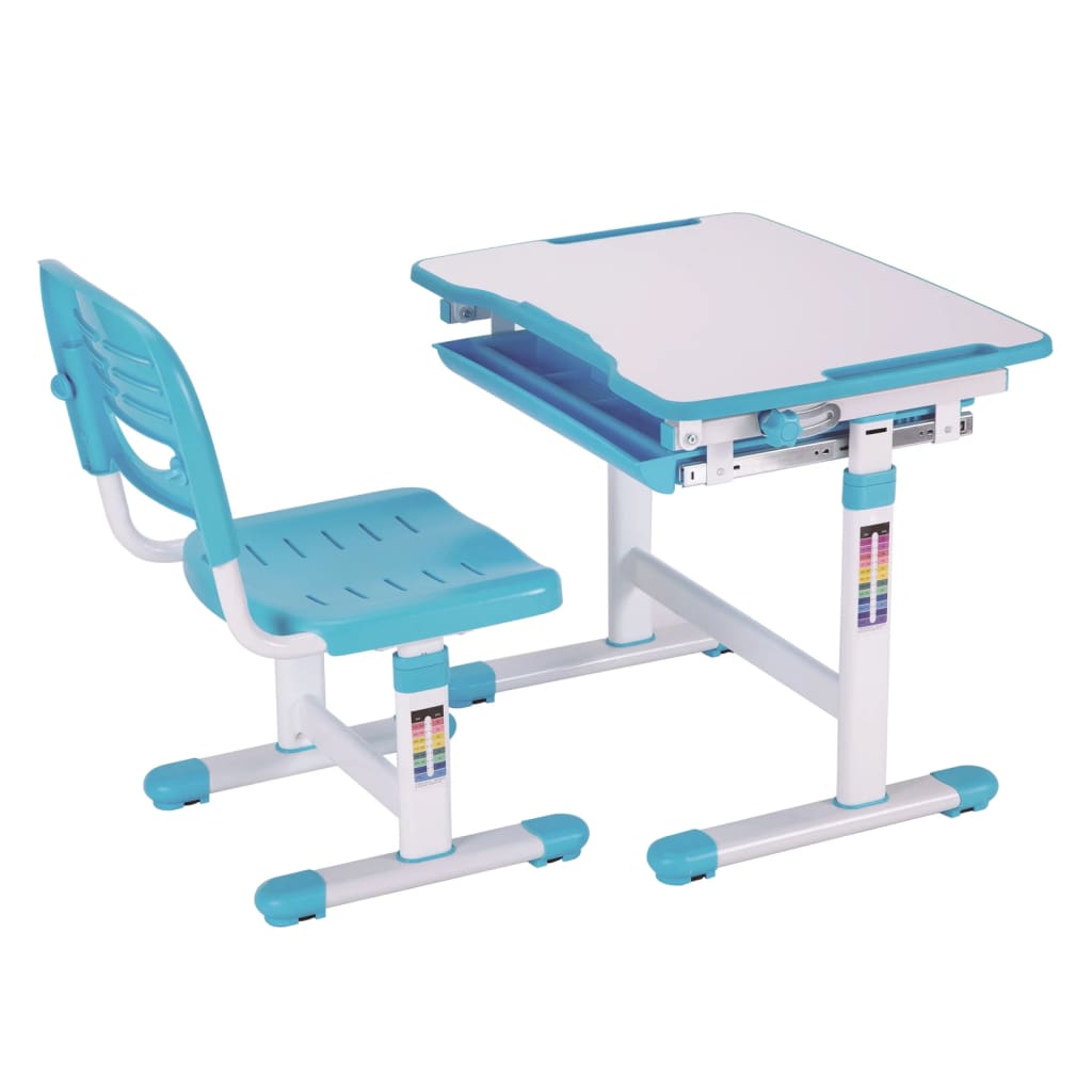 Vipack Adjustable Kids Desk Comfortline 201 with Chair Blue and White