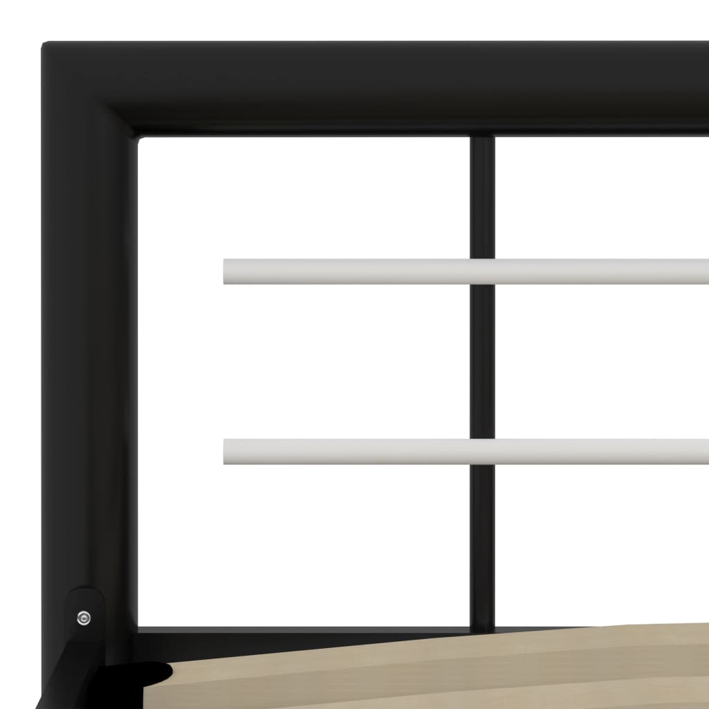 vidaXL Bed Frame Black and White Metal 90x200 cm