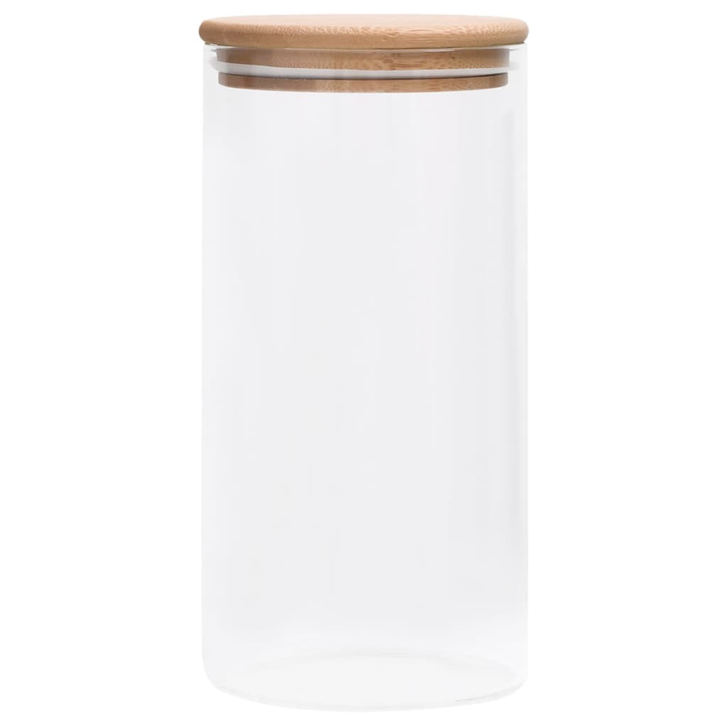 vidaXL Storage Glass Jars with Bamboo Lid 4 pcs 1200 ml