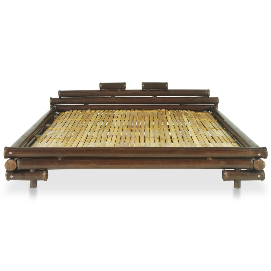 vidaXL Bed Frame Dark Brown Bamboo 160x200 cm