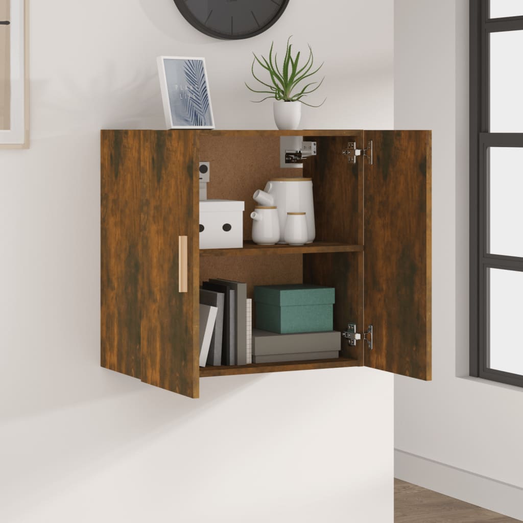 vidaXL Wall Cabinet Smoked Oak 60x30x60 cm Engineered Wood