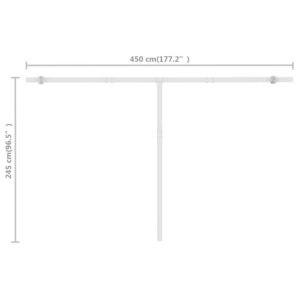 vidaXL Freestanding Manual Retractable Awning 400x300 cm Blue/White