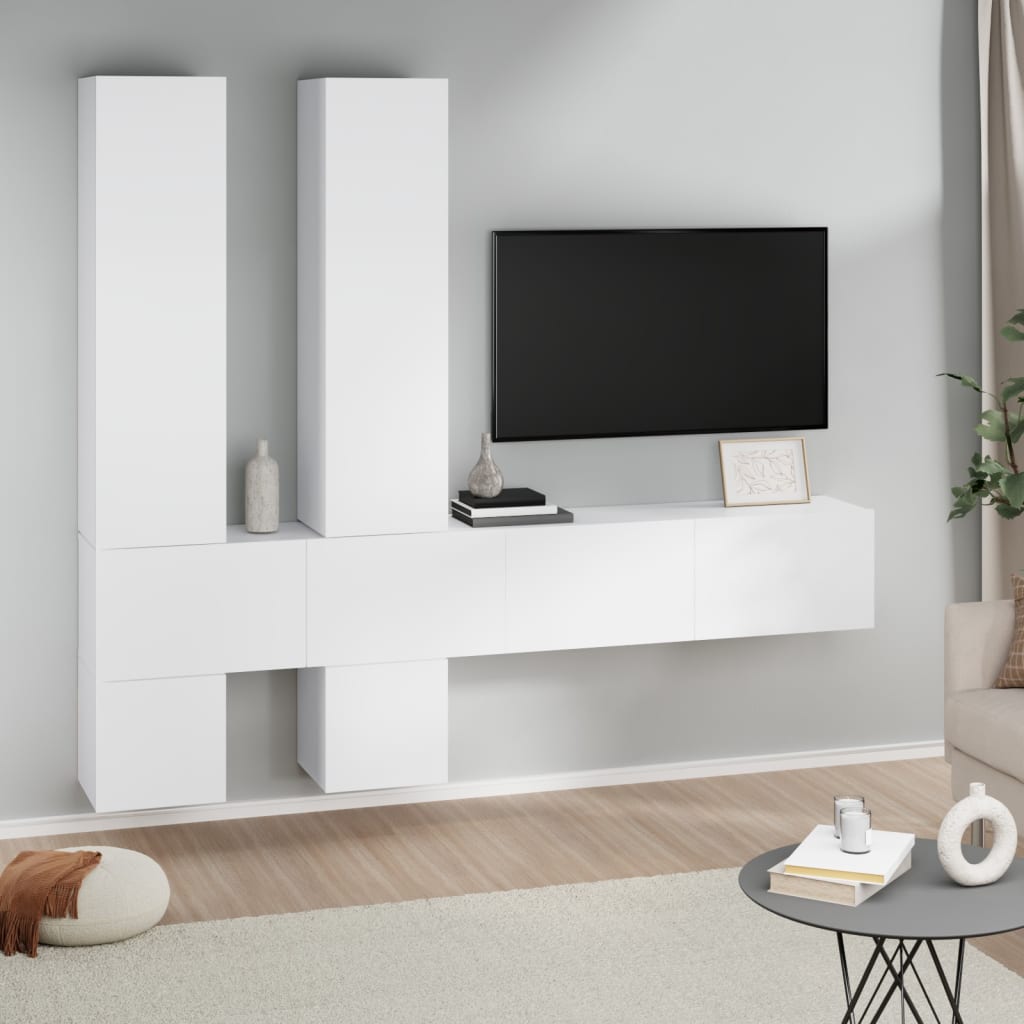 vidaXL Wall-mounted TV Cabinet White Engineered Wood
