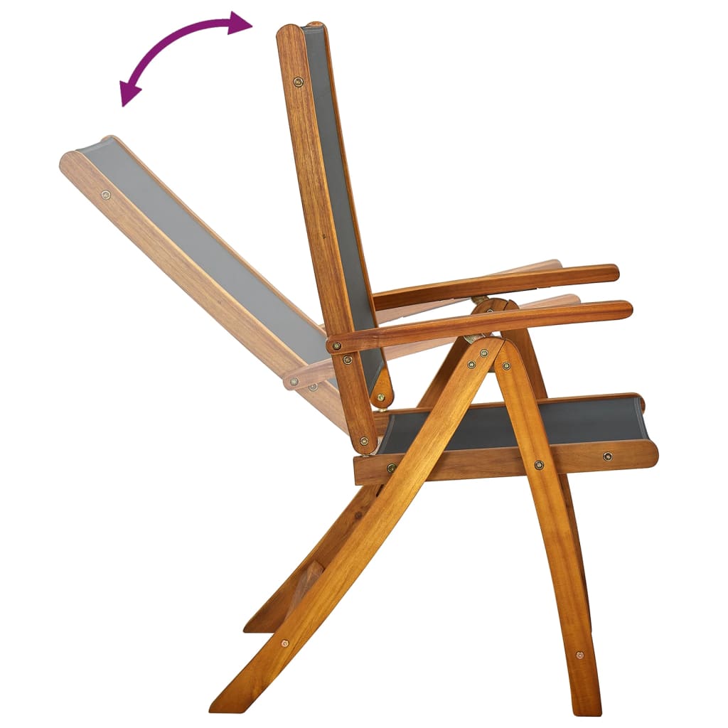vidaXL Folding Garden Chairs 6 pcs Solid Wood Acacia and Textilene