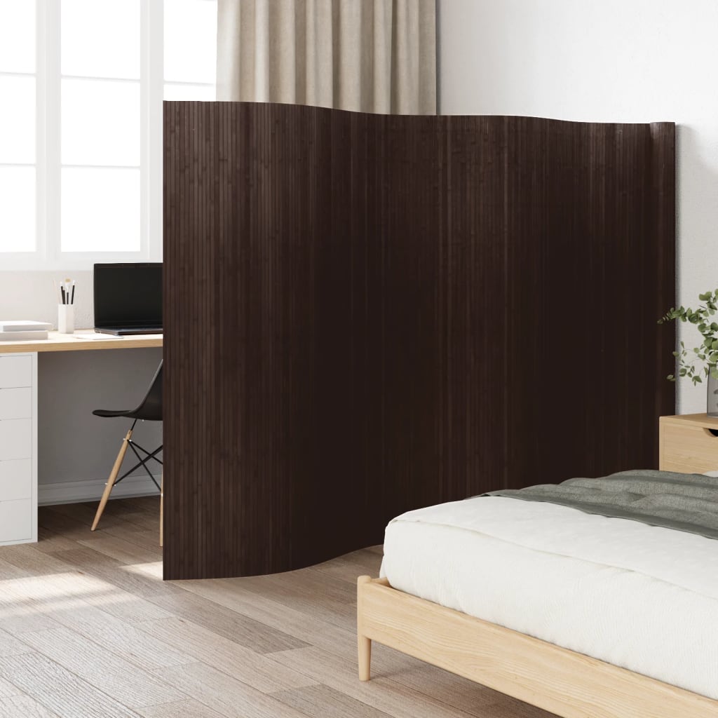 vidaXL Room Divider Dark Brown 165x600 cm Bamboo