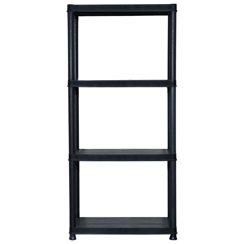 vidaXL Storage Shelf 4-Tier Black 61x30.5x130 cm Plastic
