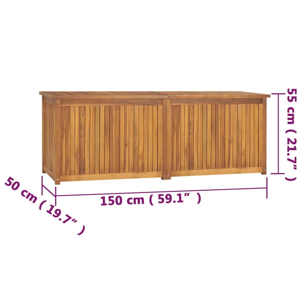 vidaXL Garden Box 150x50x55 cm Solid Wood Teak