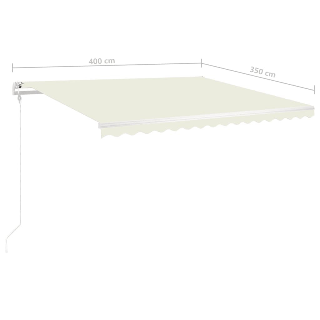 vidaXL Manual Retractable Awning with LED 4x3.5 m Cream