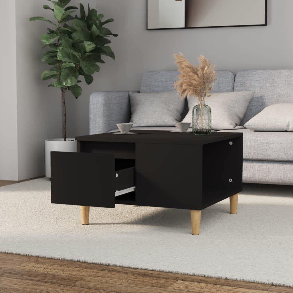 vidaXL Coffee Table Black 55x55x36.5 cm Engineered Wood