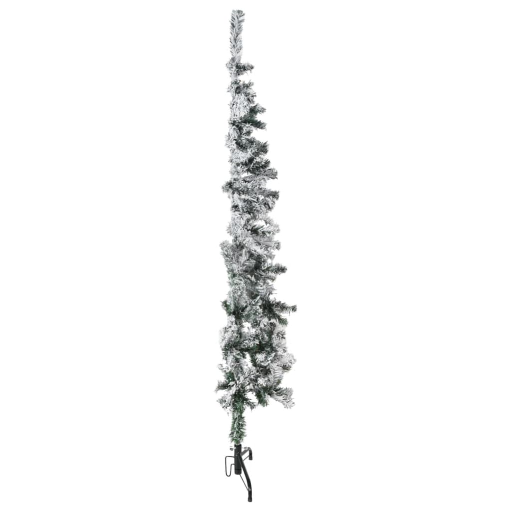 vidaXL Slim Artificial Half Christmas Tree with Flocked Snow 150 cm