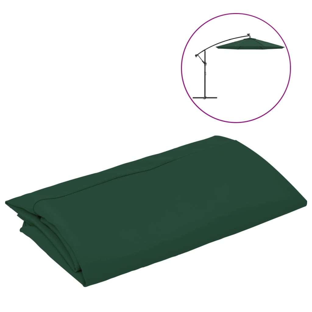 vidaXL Replacement Fabric for Cantilever Umbrella Green 300 cm