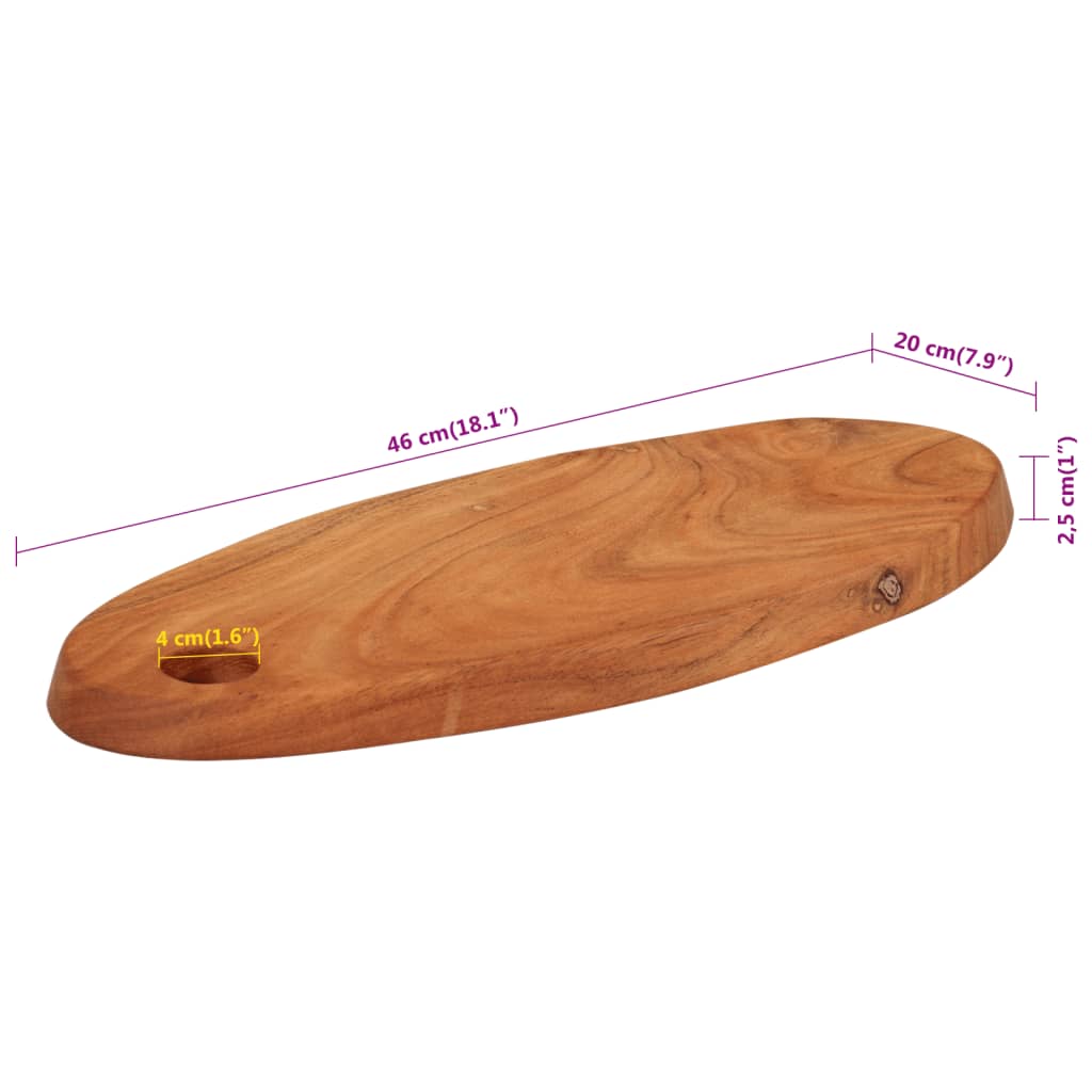 vidaXL Chopping Board 46x20x2.5 cm Solid Wood Acacia