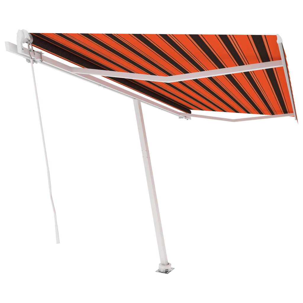 vidaXL Freestanding Manual Retractable Awning 400x300 cm Orange/Brown