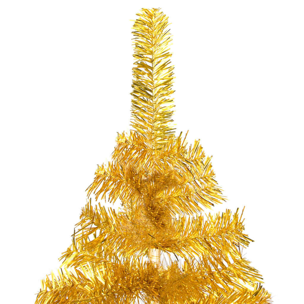 vidaXL Artificial Pre-lit Christmas Tree with Stand Gold 120 cm PET