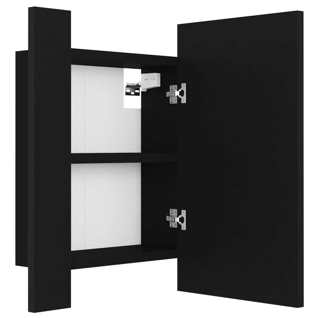 vidaXL LED Bathroom Mirror Cabinet Black 40x12x45 cm Acrylic